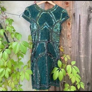 Lulu's Green Sequin Mini Dress